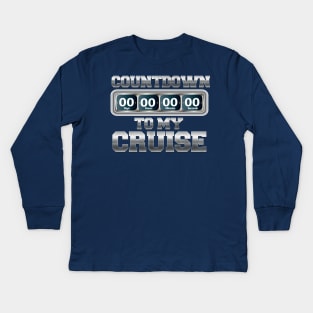 Cruise T shirt Cruise Ship Vacation Countdown T shirt Kids Long Sleeve T-Shirt